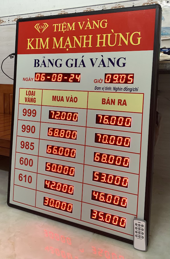 bang giá tiệm vàng